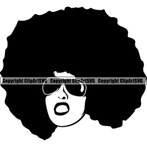 Powerful Black Afro African American Soul Disco Music Retro Vintage Poster Woman Blues Jazz Power Design Element Logo SVG JPG Clipart Vector