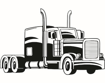Truck Driver #8 Trucker Big Rigg 18 Wheeler Semi Tractor Trailer Cab Flat Bed Company Trucking Logo .SVG .EPS .PNG Vector Cricut Cut Cutting