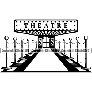 Theater Eingang Berühmt Celebrity Schauspieler Musik Star Roter Teppich Premier Award Film Event Show Design Element Logo SVG PNG Clipart Vektor Cut