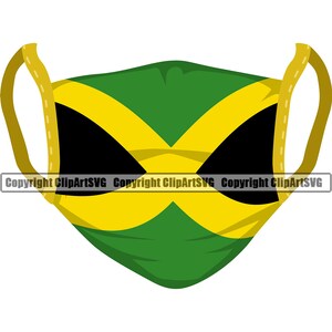 Jamaica Bandera jamaicana Enfermera Doctor Virus Máscara Cirugía Cubierta País Mundo Nación Mapa Signo Arte Diseño Elemento Logotipo SVG PNG Clipart Vector Cut