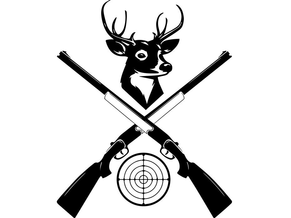 hunting logo 50 rifles crossed duck deer sport hunt hunter hunting logos