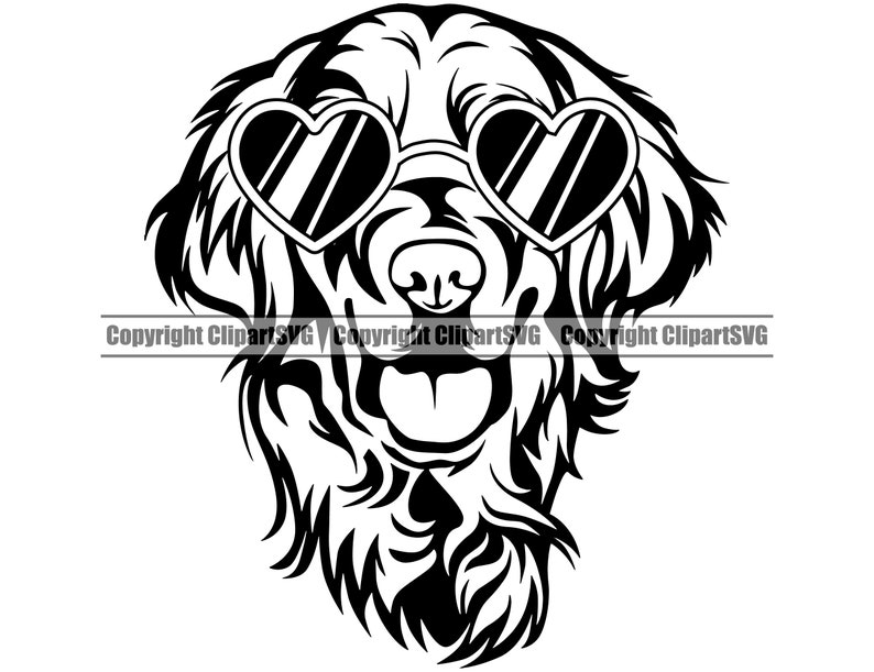 Golden Retriever Dog Heart Sunglasses American Breed Paw Puppy Etsy