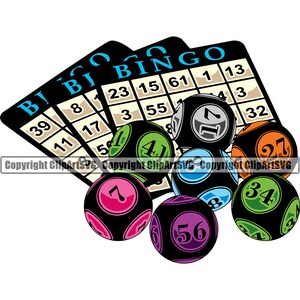 Bingokaart gokken gokker gokker kans geluk loterij Lotto bal Keno Casino weddenschap spel Logo SVG PNG Clipart Vector knippen snijden bestand