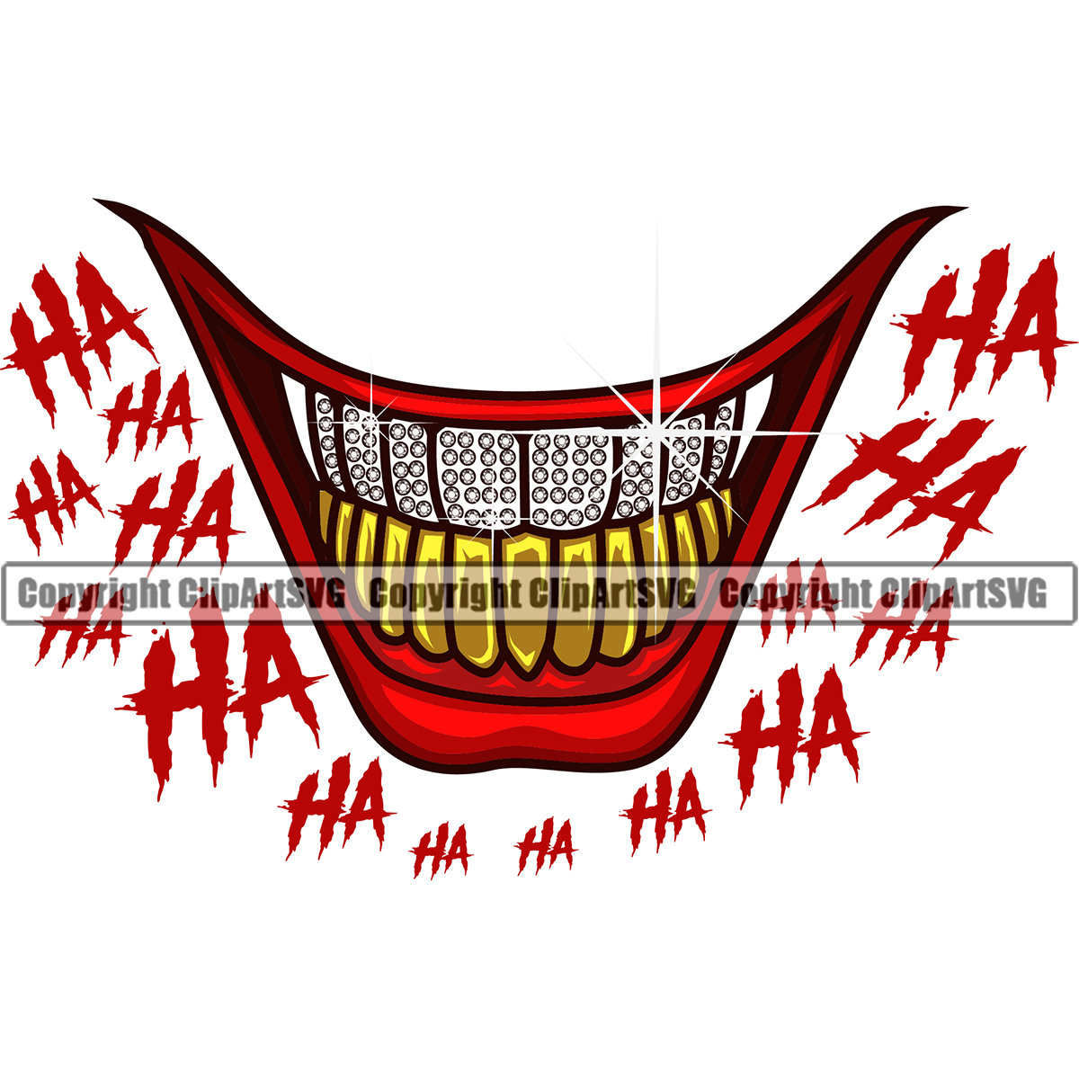 Joker Ha Smile Diamond Teeth Bling Super Hero Villain Mouth Etsy