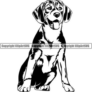 Beagle Dog Sit Sitting Breed Happy Paw Pedigree Puppy Pup Pet Art Artwork K9 Bloodhound Basset Hound Logo SVG PNG Clipart Vector Cut Cutting