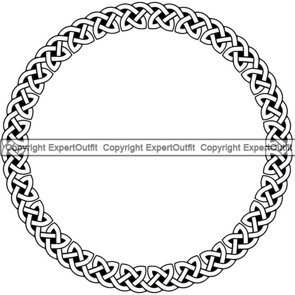 Celtic Knot Circle Frame Irish Knotwork Traditional Ireland Ornate Pattern Ancient Welsh Viking .SVG .PNG Clipart Vector Cricut Cut Cutting