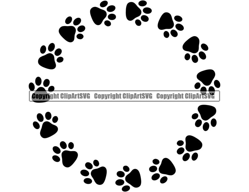 Download Dog Cat Pet Circle Round Frame Border Paw Print Puppy Pup ...