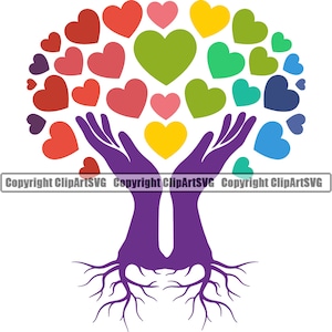 Mani che tengono la famiglia radici albero vita amore crescere crescita crescita generazione ascendenza lignaggio arte Logo.SVG.PNG clipart vettoriale Cricut taglio taglio