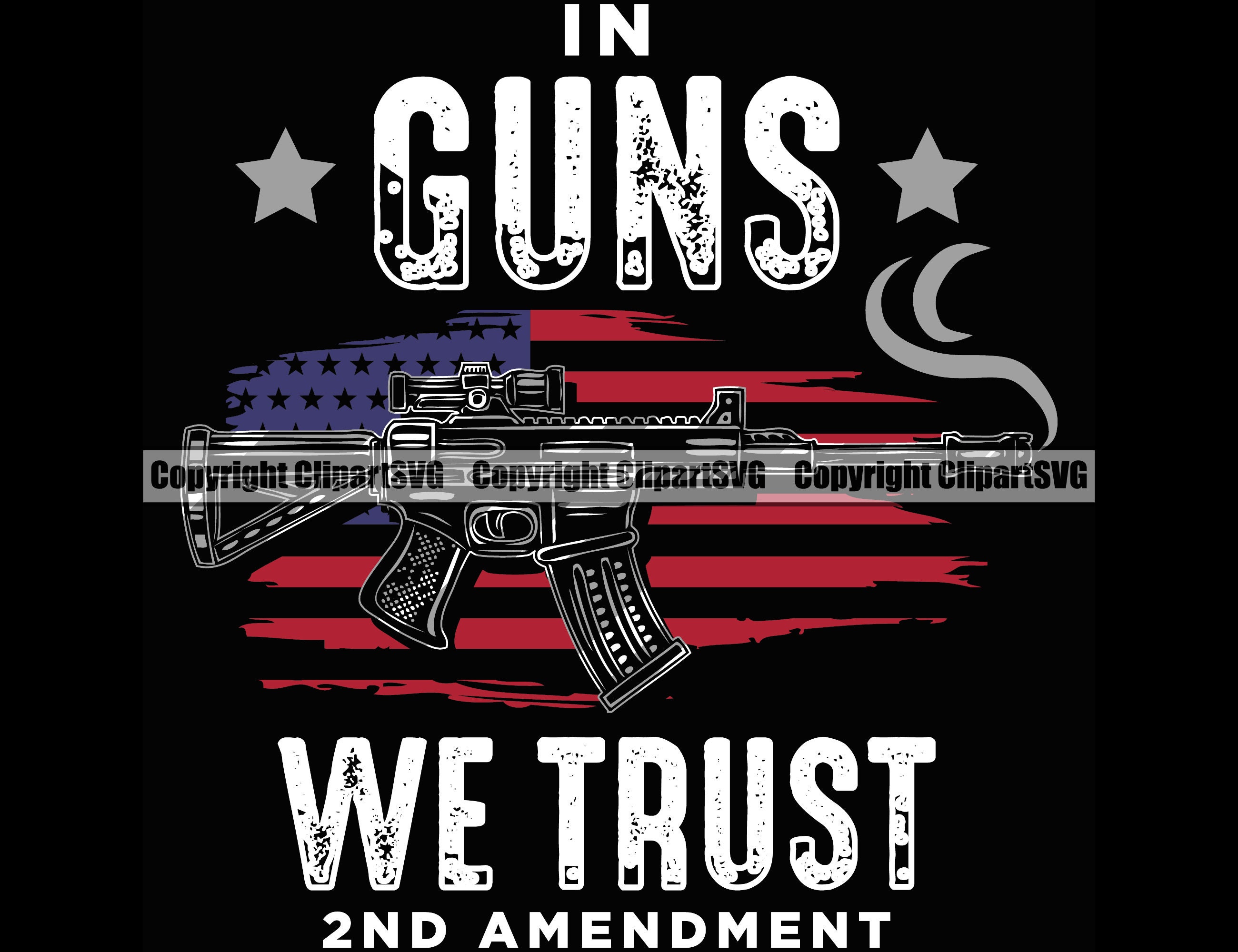In Guns We Trust Flag USA United States America Pistol Rifle | Etsy
