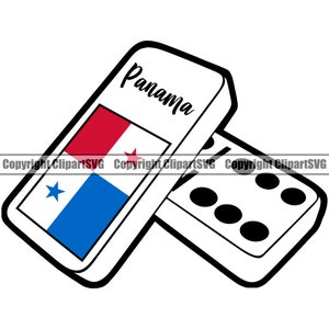 Panama Panamanian Flag Dominoes Tile Game Country World Nation Bones Art Design Element Logo SVG PNG Clipart Vector Cricut Cut Cutting File