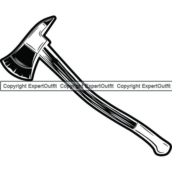 Firefighter Axe #6 Firefighting Rescue Equipment Logo Fireman Fighting Fight Fire Rescue Logo .SVG .PNG Clipart Vector Cricut Cut Cutting