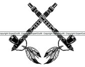Ethnic Indian Pipe Peace Smoke Native Tribe American Recreation Relaxation Wooden Western Tribal .SVG .PNG Clipart Vector Cricut Cut Cutting