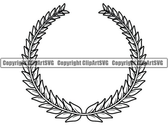 Wreath 2 Olive Branch Leaves Logo Design Element Emblem Label Etsy