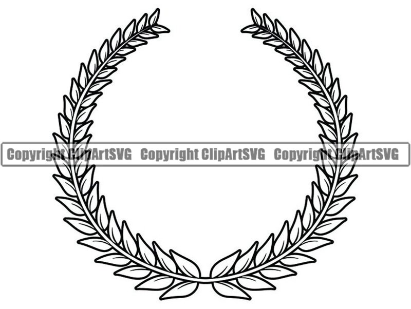 Wreath 2 Olive Branch Leaves Logo Design Element Emblem Label | Etsy