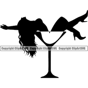Sexy Kalender Pinup Girl Frau Dame weiblich Bar Cocktail Lounge Martini Glas Mode Retro Vintage Design Logo SVG PNG Vektor Clipart Cut