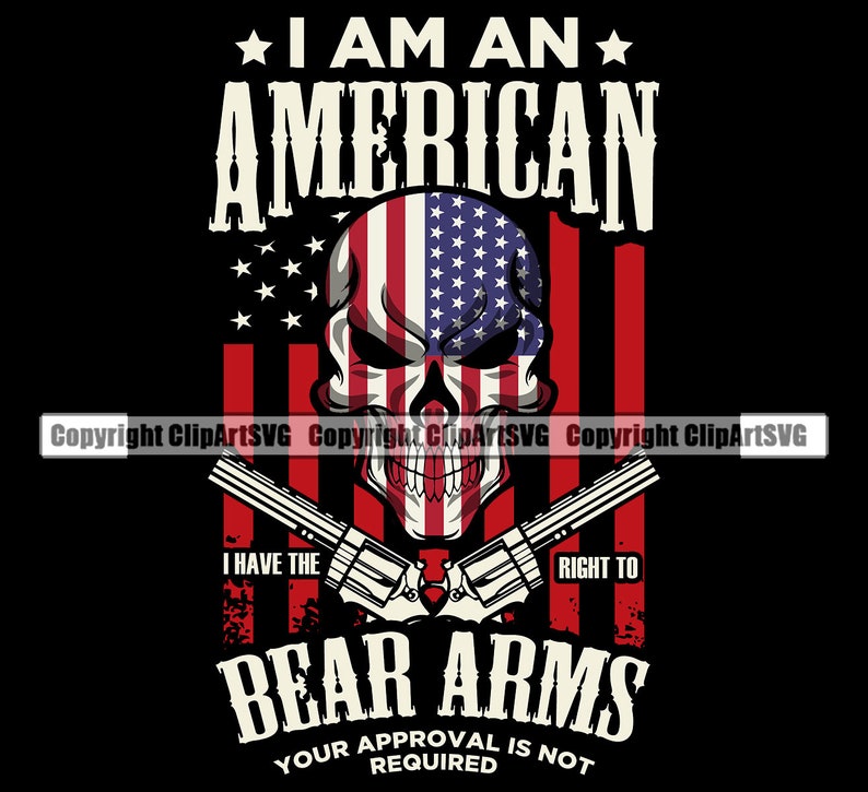 Download Skull Gun Flag Bear Arms USA United States America Pistol ...