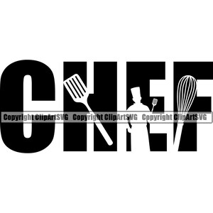 Chef Cook Grill Cocina Comida Cocina Asar BBQ Carne Hornear Panadero Silueta Texto Nombre Diseño Logotipo SVG PNG Clipart Vector Corte Corte