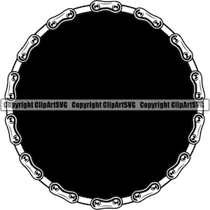 Fahrrad Kette Link Kreis Runde Border Rahmen Zyklus Radfahren Fahrrad Helm Rennen BMX Racing Geschwindigkeit Design Logo .SVG .PNG Vektor Cricut Cut Cutting