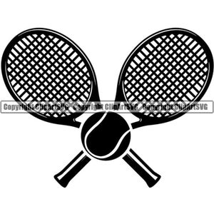 Tennis Logo #13 Racket Court Ball Toernooi School Olympische Sport Speluitrusting. SVG. EPS. PNG Instant Clipart Vector Cricut Cut Cutting
