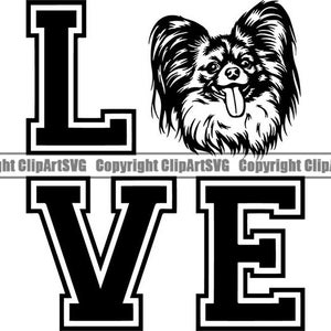 Papillon #10 liefde glimlachend hondenras stamboom Canine raszuivere K-9 huisdier Chinese Crested Animal Logo. SVG. PNG Clipart Vector Cricut knippen snijden