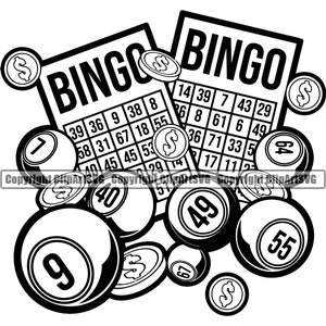 Bingo Karte Glücksspiel Glücksspiel Glückspilz Glück Lotterie Lotto Ball Keno Kasino Wette Spiel Logo SVG PNG Clipart Vektor Schneiden Schneiden Datei