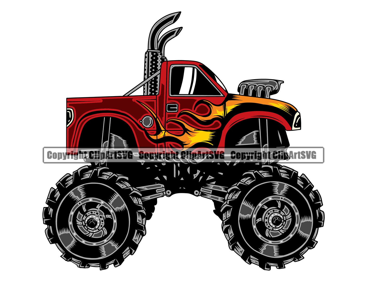 Monster Truck Extrem Fahrzeug Muskel Riesenrad Feuer Flammen