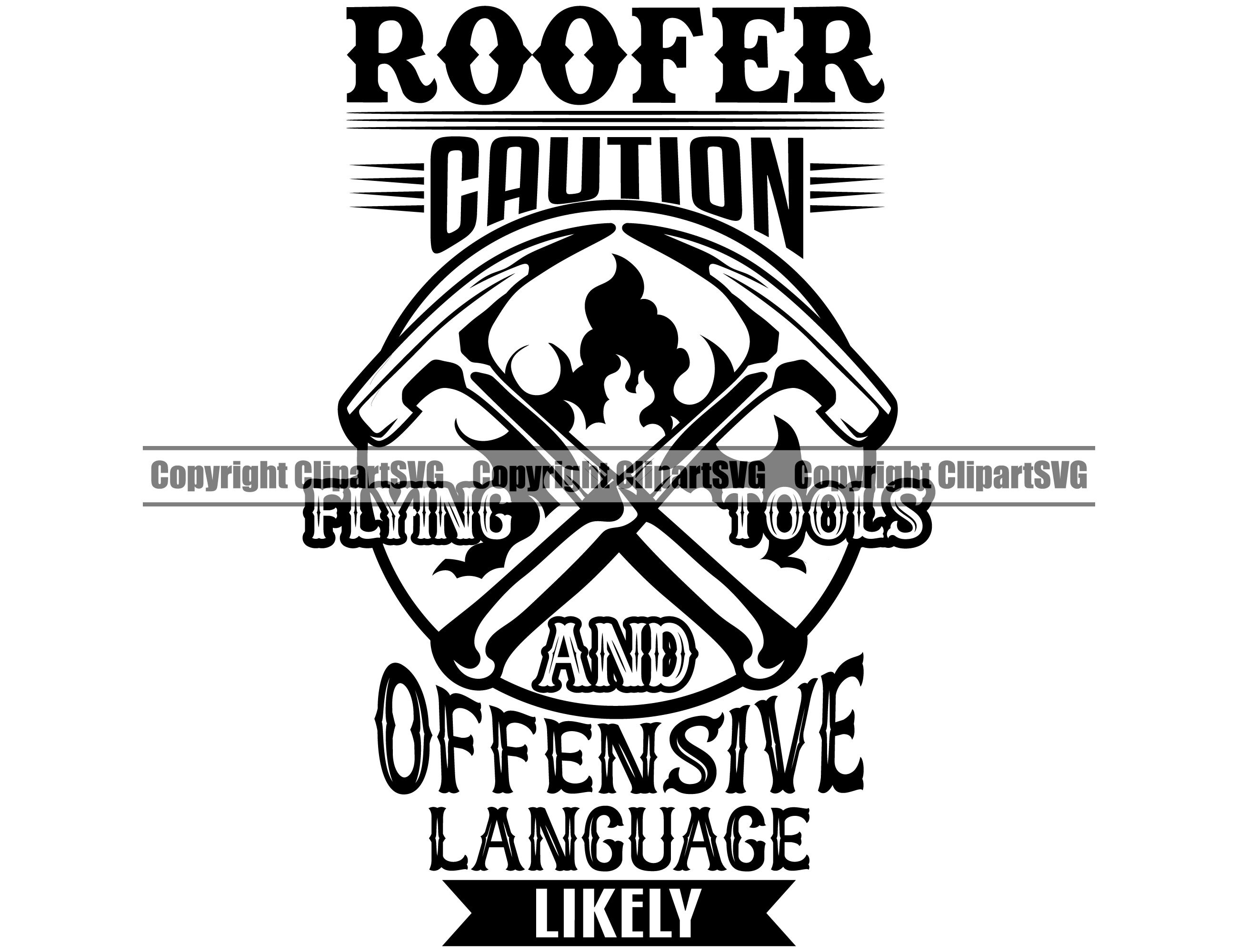 Roofer Flying Tools Offensive Language Roof Roofing Etsy España