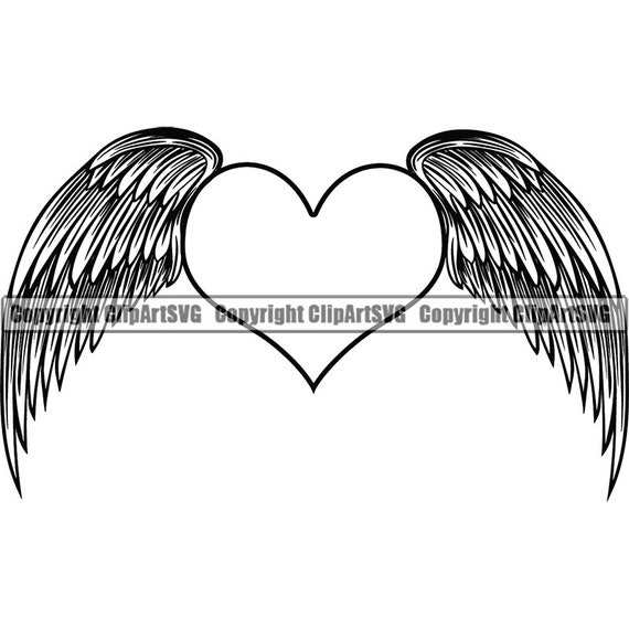 Heart Wings 2 Love Symbol Angel Tattoo Tat Valentines Art - Etsy Israel Heart Wings 2 Love Symbol Angel Tattoo Tat Valentines Art - Etsy Israel