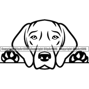 Vizsla Hunderasse Peeking Peek-A-Boo Stammbaum Reinrassige K-9 Haustier Weimaraner Rhodesian Ridgeback Tier Design Logo SVG PNG Clipart Vektor Schnitt