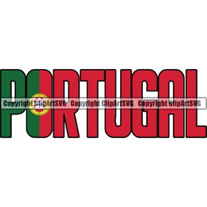 Portugal Portuguese Name Word Text Flag Name Country World Nation Map Sign Symbol Design Element Art Logo SVG PNG Clipart Vector Cutting Cut