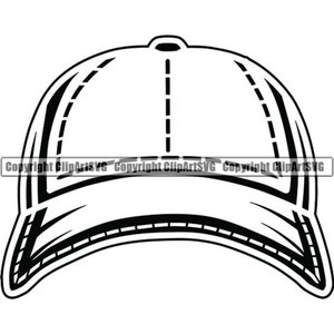 Baseball Hat #2 Ball Cap Sports League Player Equipment Team Game Supply Design Element Logo .SVG .PNG Clipart Vector Cricut Cut Cutting