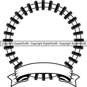 Train Tracks Frame Border Railroad Banner Railway Steam Engine Locomotive Vintage Transportation Cargo Logo SVG PNG Clipart Vector Cut File