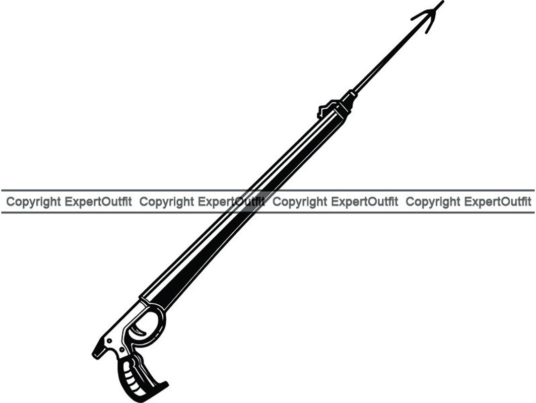 Diving Speargun 1 Spear Gun Pitchfork Hunt Hunting Fishing Equipment Gaff  Underwater Ocean Sea Gear .SVG .PNG Clipart Vector Cut Cutting 