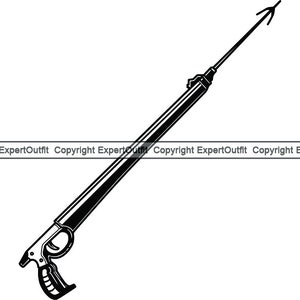 May include: A black spearfishing gun with a sharp tip and a handle. The gun is designed for spearfishing and underwater hunting.
