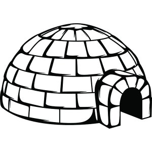 Igloo #1 Neve Inverno Igloo Casa Ghiaccio Artico Freddo Bianco Rifugio Eschimese Nord .SVG .PNG Taglio Cricut vettoriale vettoriale