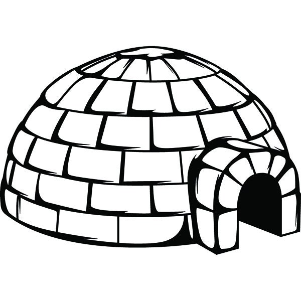 Igloo Clipart Black And White