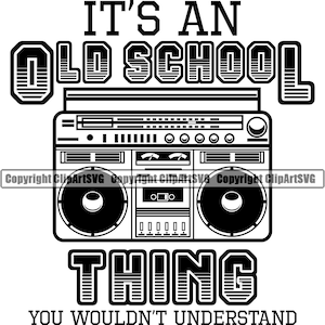 DJ Disc Jockey Es ist eine Old School Thing Musik Plattenspieler Plattenspieler Mixer Album Vinyl Club Sound Design Art Logo SVG PNG Vektor Clipart Cut