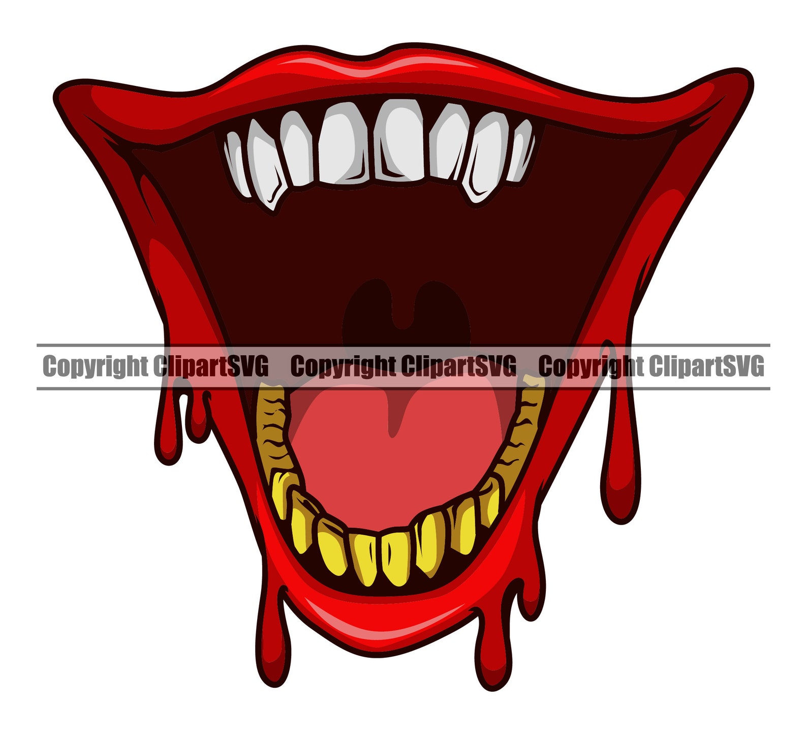 Joker Drip Dripping Lips Gold Teeth Smile Clown Ha Funny Mouth Etsy