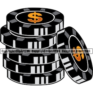 Poker Chip Scommessa Giocare a carte Gioco d'azzardo Giocatore d'azzardo Casinò Scommesse Scommesse Craps Gioco Texas Hold Em Logo SVG PNG Clipart Vector Cricut Cut File