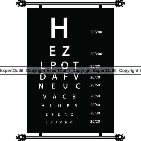 Medical Eye Chart Test Exam Doctor Office Checkup Sight See Clinic Check Optometrist Examination .SVG .PNG Clipart Vector Cricut Cut Cutting