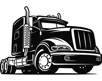 Truck Driver #5 Trucker Big Rigg 18 Wheeler Semi Tractor Trailer Cab Flat Bed Company Trucking Logo .SVG .EPS .PNG Vector Cricut Cut Cutting