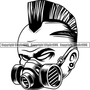 Graffiti Painting Paint Spray Can Painter Body Mechanic Design Art Wall Mohawk Ventilation Mask Gang Logo SVG PNG Clipart Vector Cut Cutting