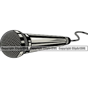 Mikrofon Nachrichten sprechen Sprechen Audio Sound Stimme Mic Musik Studio Radio TV Alt Retro Design Element Logo SVG PNG Clipart Vektor Schneiden Schneide Datei