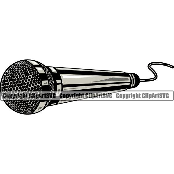 Microphone News Speak Talk Audio Sound Voice Mic Music Studio Radio TV Old Retro Design Element Logo SVG PNG Clipart Vector Cut Cutting File