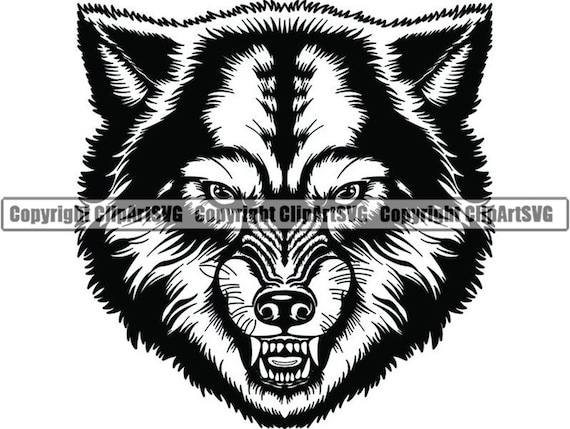 Cartoon wolf face clipart. Free download transparent .PNG