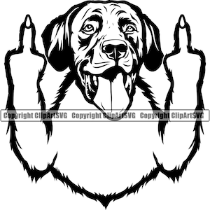 Labrador Retriever Dog Middle Finger Breed Paw Puppy Pup Pet K-9 Funny Design Element Logo SVG PNG Clipart Vector Cricut Cut Cutting File