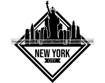 New York City Urban Life Environment Building Skyline Area Town Road Street Art Design Element Logo SVG PNG Clipart Vector Cutting Cut File