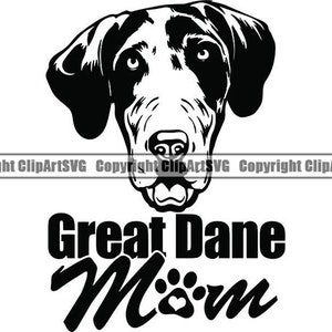 Great Dane #12 moeder liefde grote hondenras stamboom Canine raszuivere K-9 huisdier Hound Animal Design Logo. SVG. PNG Clipart Vector Cricut knippen snijden