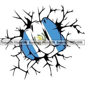 Guatemala Guatemala Faustschlag Hit Break Wand Flagge Land Welt Nation Karte Zeichen Design Element Art Logo SVG PNG Clipart Vektor geschnitten Datei