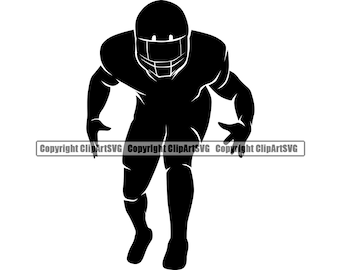 Football Player Tackle Helmet Sport Game Fitness Field American Equipment Hobby Design Gear Logo SVG PNG Clipart Vector Cricut Cut Cutting